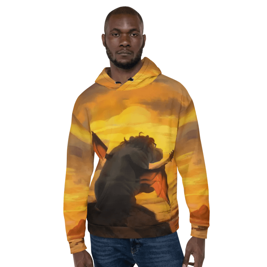 Orange Hippo Fullprint Hoodie product image (6)