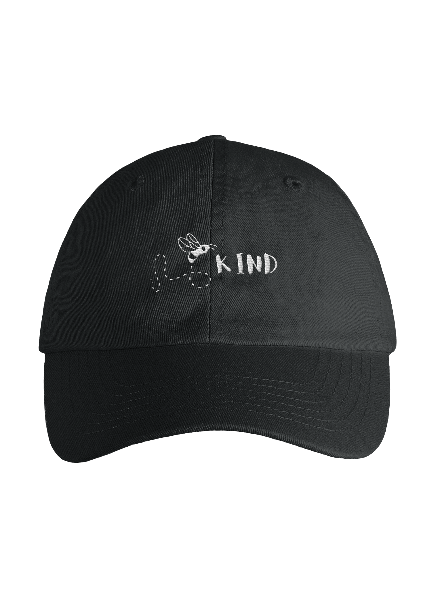 Youth “Bee Kind” Cap | Adjustable Black Cotton Twill Hat product image (1)