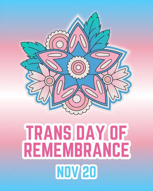 Transgender Day of Remembrance (TDOR) is an annual observance on November 20 that honors the memory of the transgender people whose lives were lost in acts of anti-transgender violence. “Transgender Day of Remembrance seeks to highlight the losses we face due to anti-transgender bigotry and violence. I am no stranger to the need to fight for our rights, and the right to simply exist is first and foremost. With so many seeking to erase transgender people — sometimes in the most brutal ways possible — it is vitally important that those we lose are remembered, and that we continue to fight for justice.” – Transgender Day of Remembrance founder Gwendolyn Ann Smith #LGBTQ #TDOR #transgender #TransgenderDayOfRemembrance #TransDayOfRemembrance