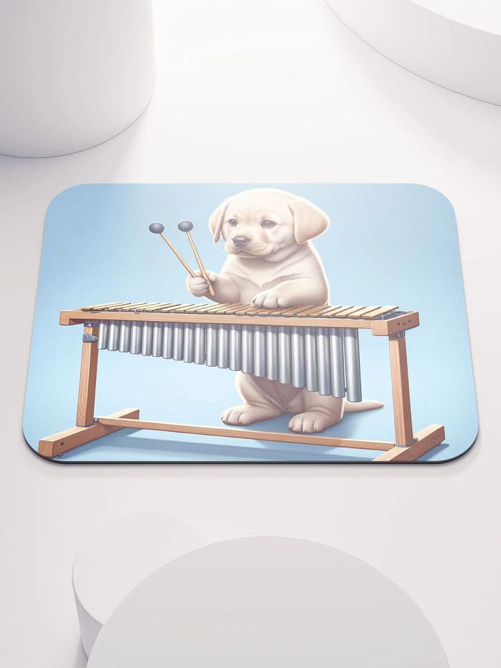 Marimba Playing Puppy Mouse Pad product image (1)