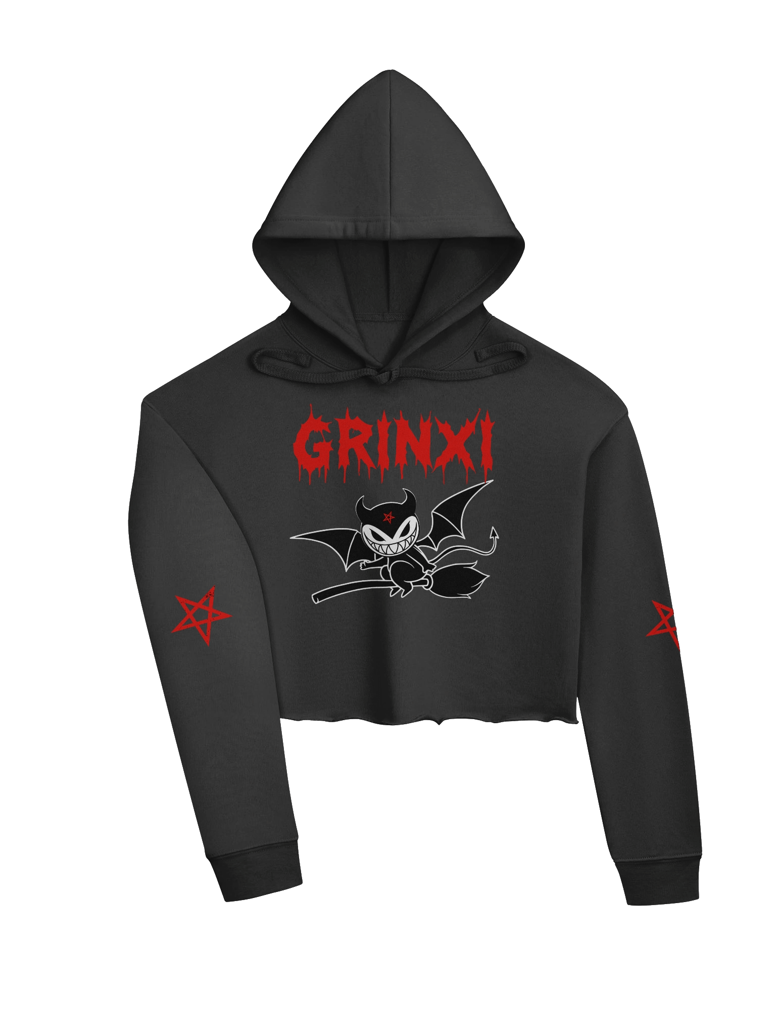 Ghouls Merch Grinxi Long Sleeve Crop Hoodie product image (3)