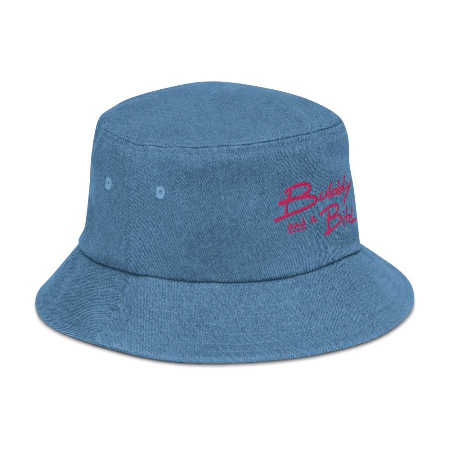 Bubbly and a B*tch (pink) embroidered denim bucket hat product image (30)