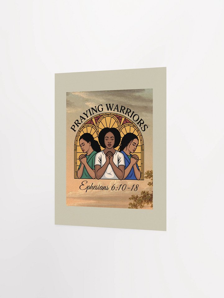 Prayer Warrior's Stained Glass Christian Paper Matte Poster- Printable product image (2)