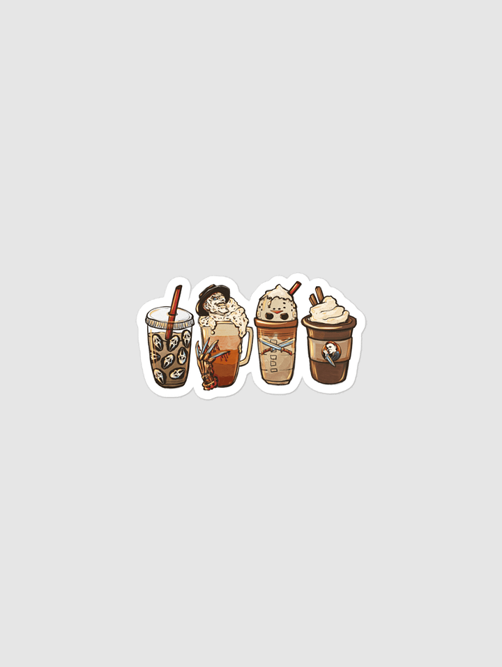 Horror Themed Coffee Kiss-Cut Sticker product image (1)