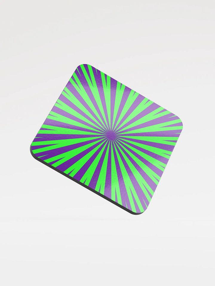 Green Purple Twisted Spirals Coaster, Strange Circus Style Home Decor product image (1)