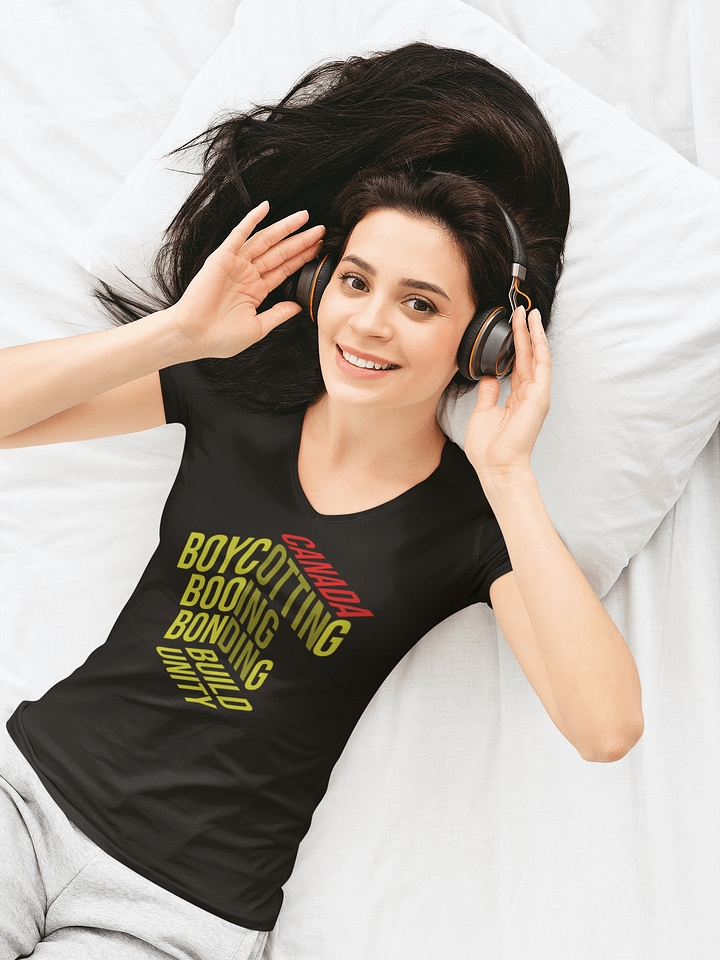 Unity Stacked 3D Text V-Neck Tee product image (7)