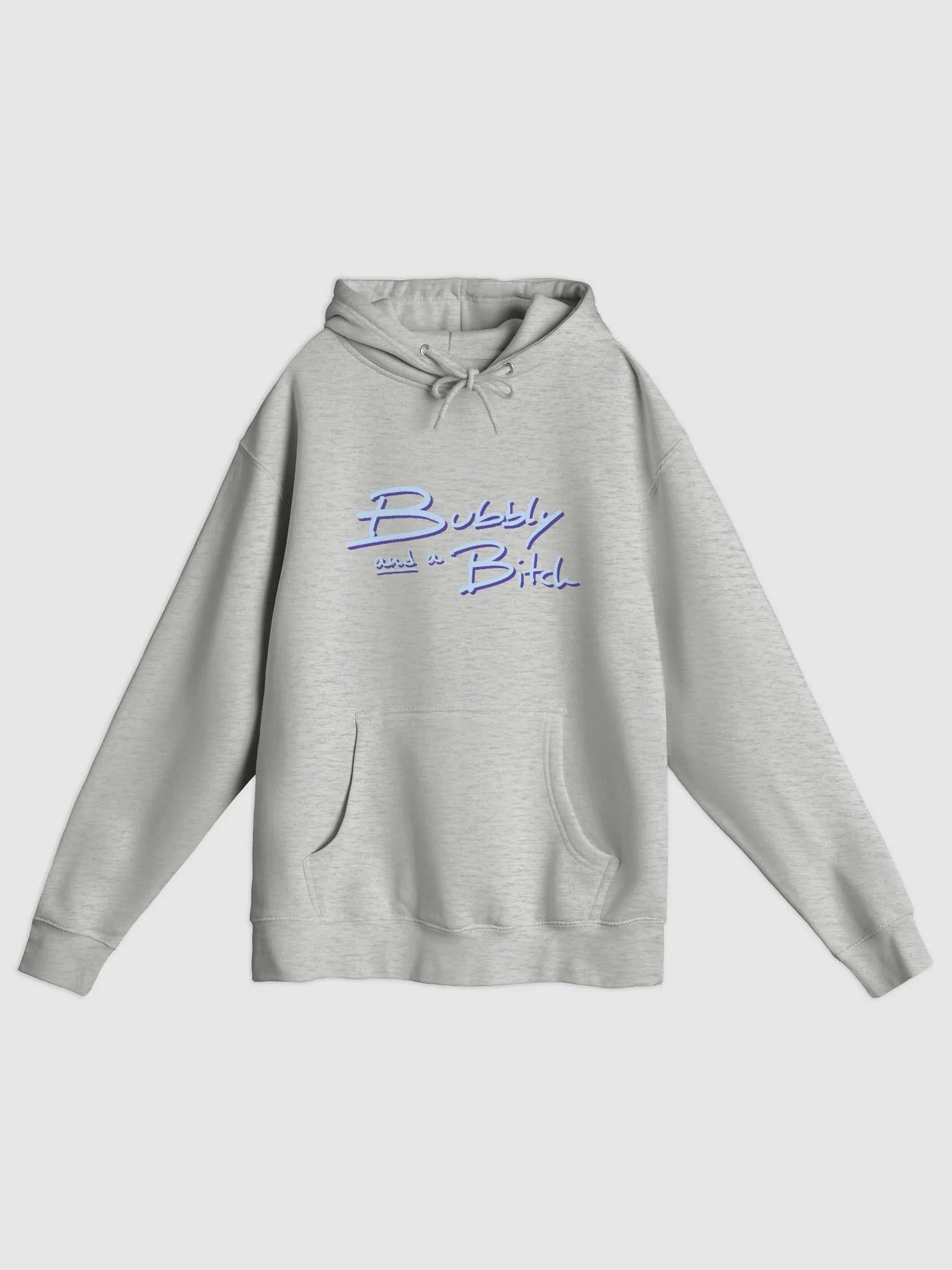 Bubbly and a B*tch (blue and purple shadow design) printed premium pullover hoodie product image (7)