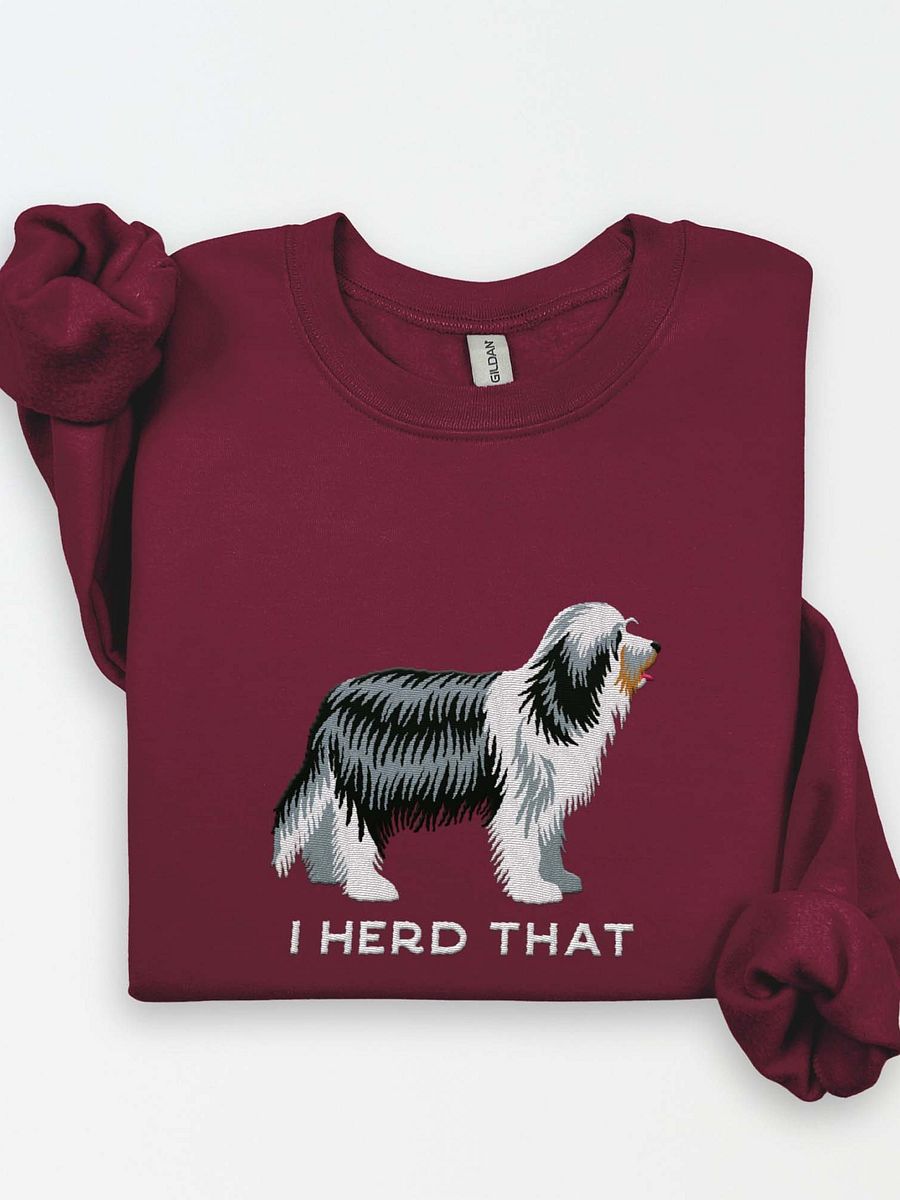 I Herd That Sweatshirt (Embroidered) of a Bearded Collie product image (1)