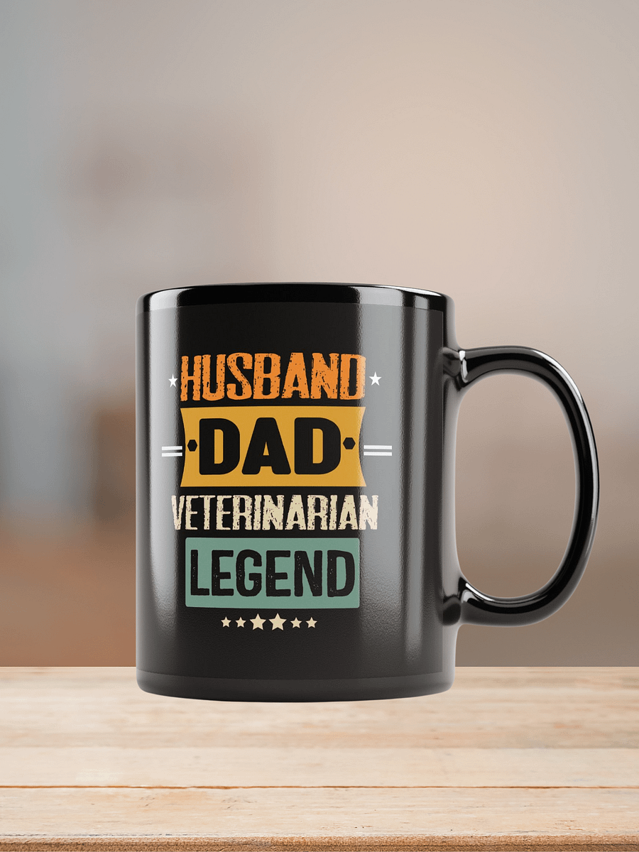 "Husband-vet-legend" black glossy mug product image (7)