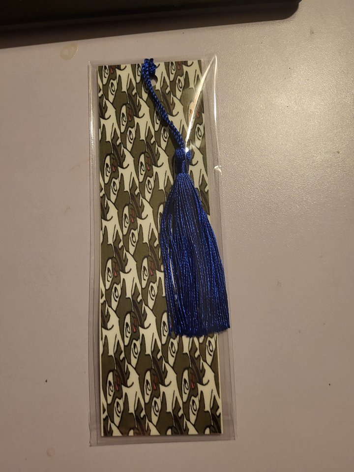 Cute Cartoon Brown and White Puppy Pattern Laminated Bookmark with Tassel for the Dog Loving Book Reader in Your Life product image (2)