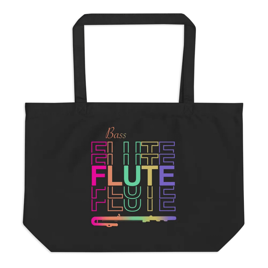 Symmetrical Flute Graphic Tote Bag - Bass Flute product image (4)