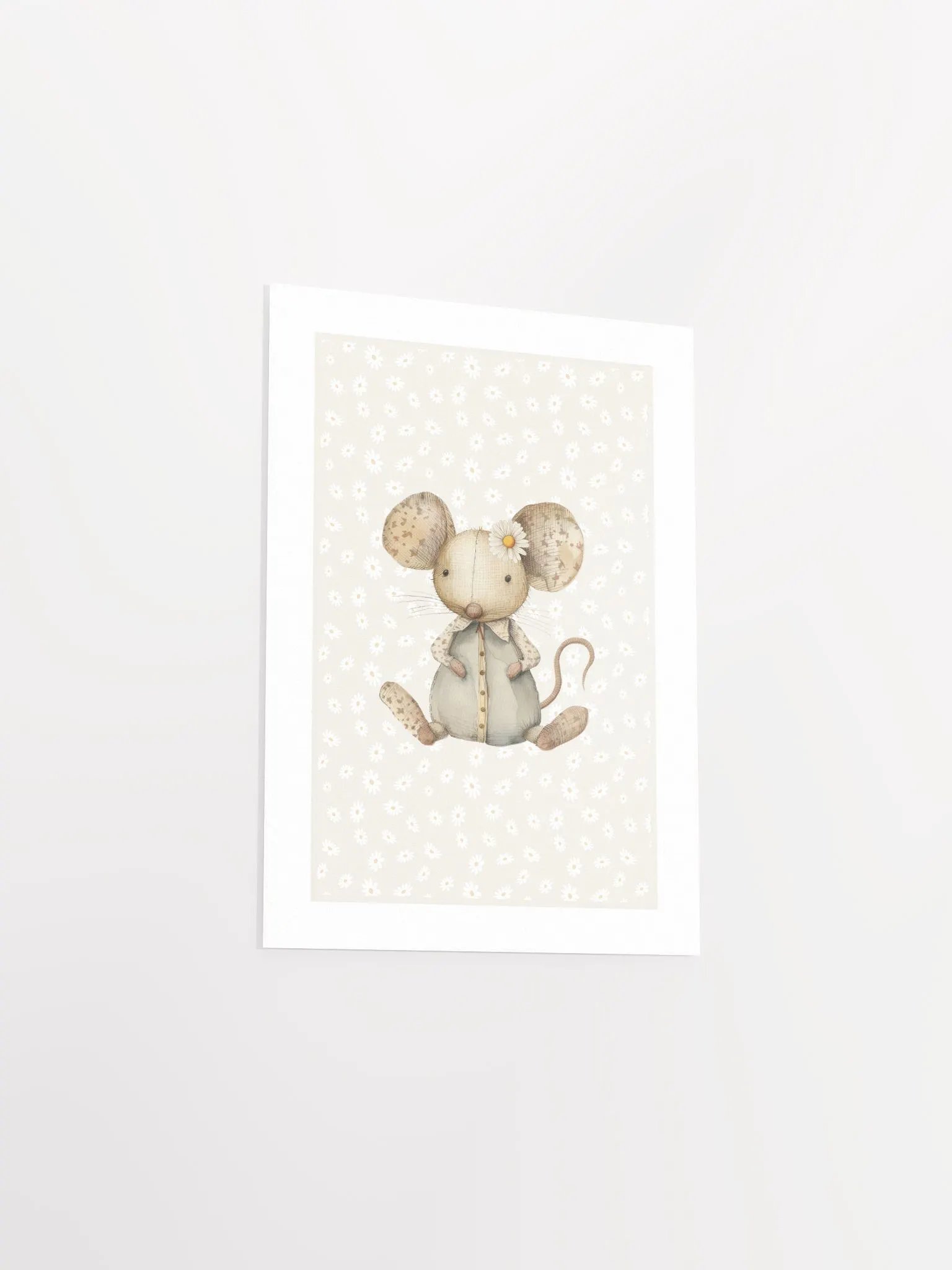 Boho Daisy and Mouse Nursery Print product image (4)