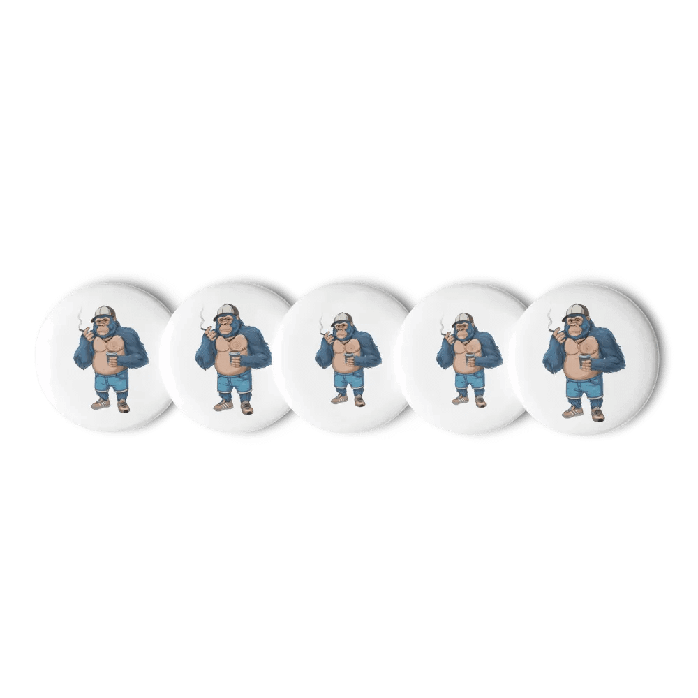 Blue Gorilla white Set of Pin Buttons product image (1)
