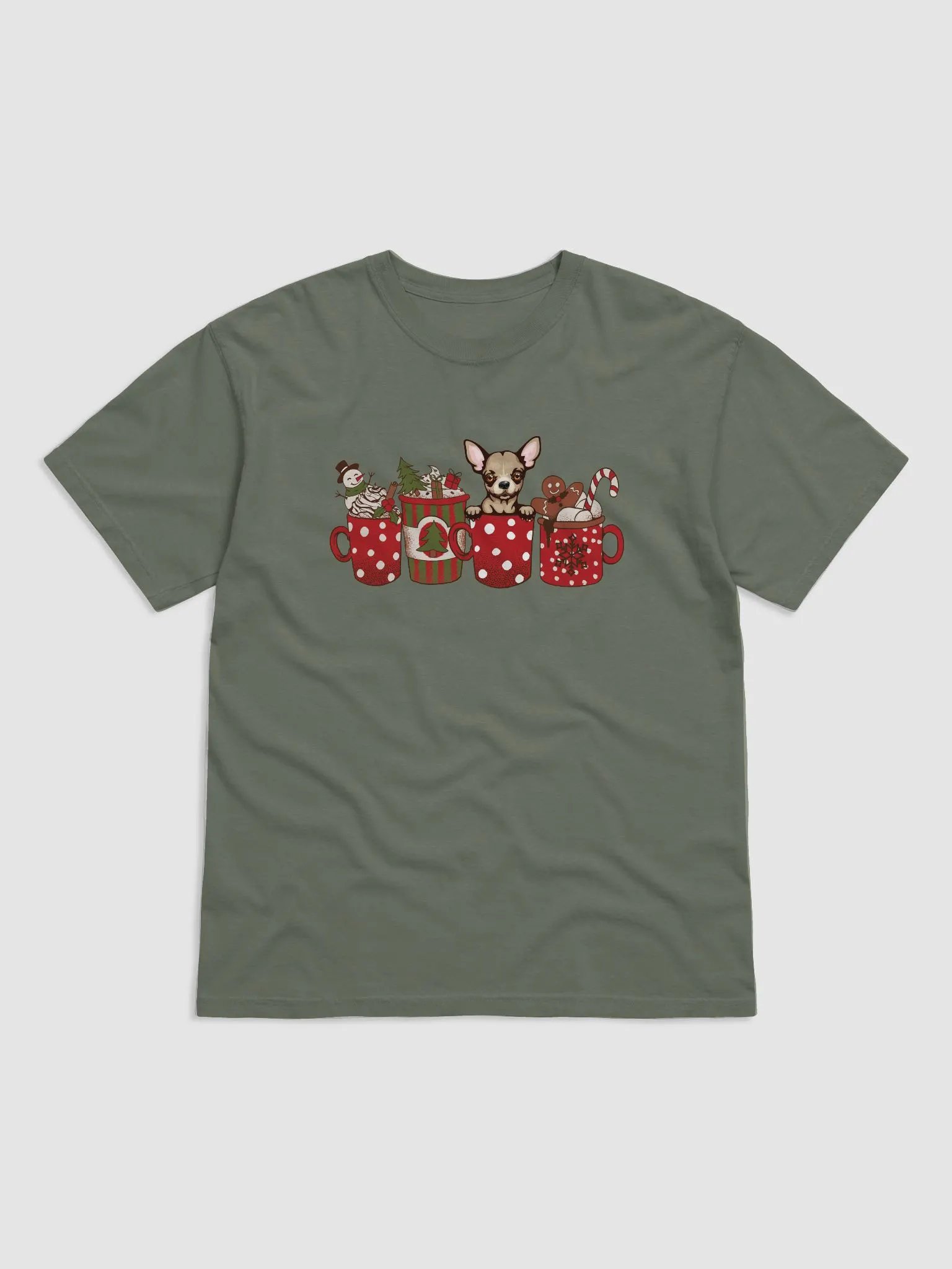 Cute Chihuahua in a Christmas Cup T-Shirt | Funny Christmas Pup in a Cup product image (19)