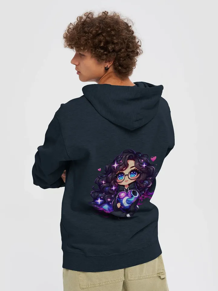 Galaxy Peace-Heart Zip Hoodie with Large Back Image of Chibi Tori product image (1)