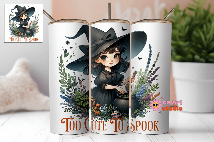 Too Cute To Spook Tumbler Wrap PNG product image (1)