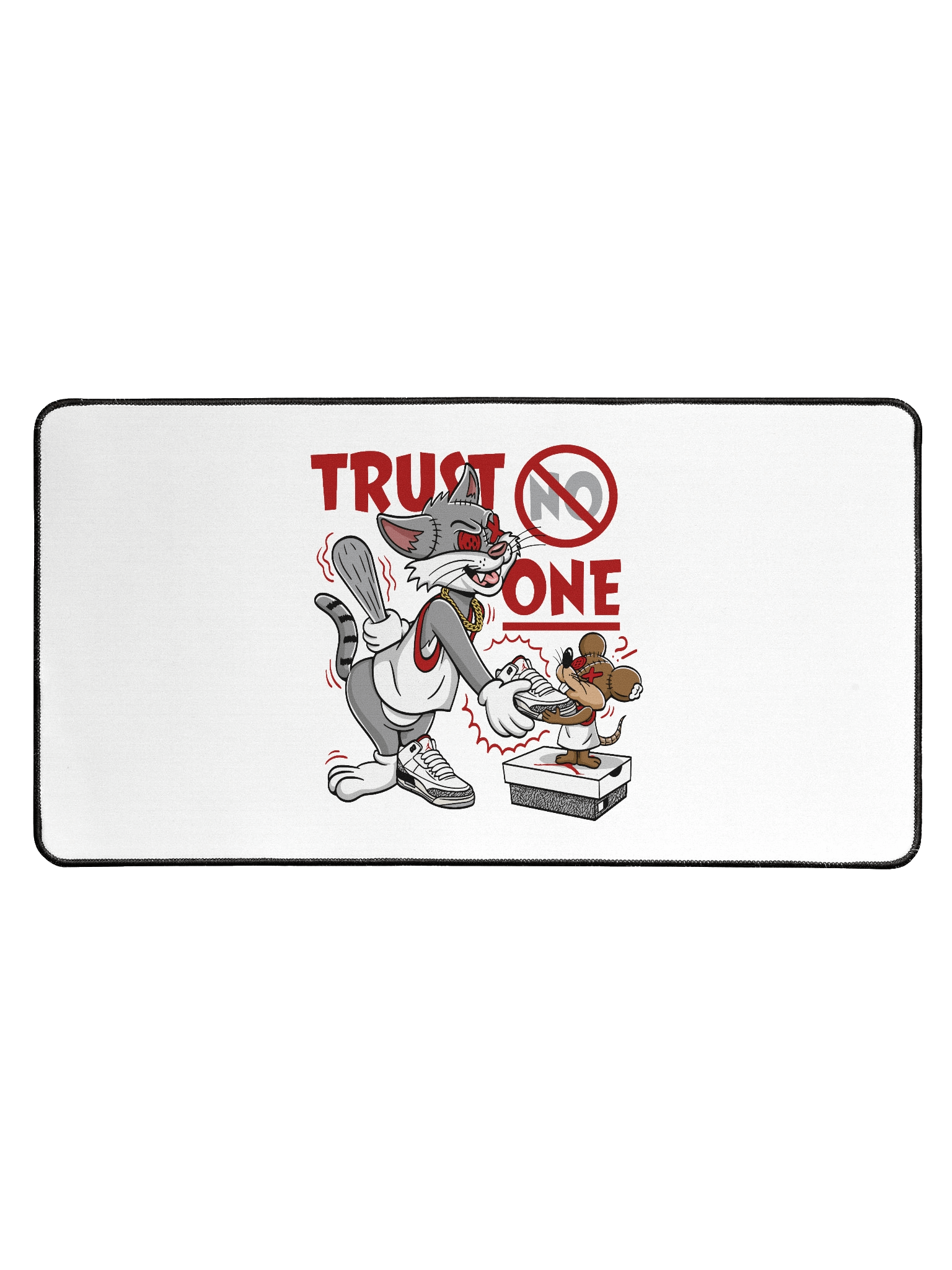 Cat vs. Mouse Mistrust Desk Mat product image (1)