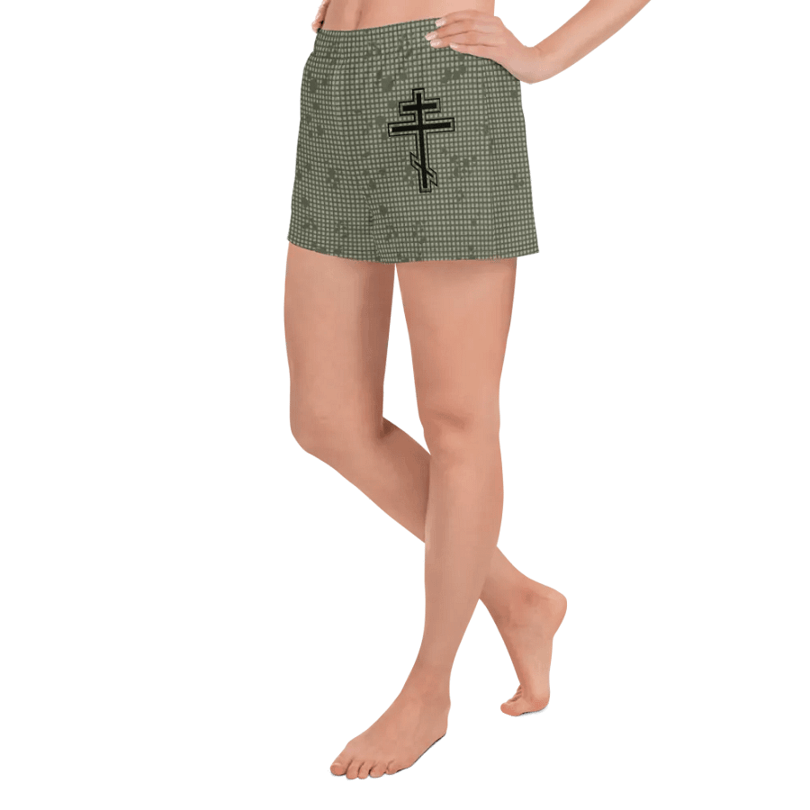 Faithful Camo: Proverb 3:25 Motion Women's Athletic Shorts - Desert Night Camo product image (9)