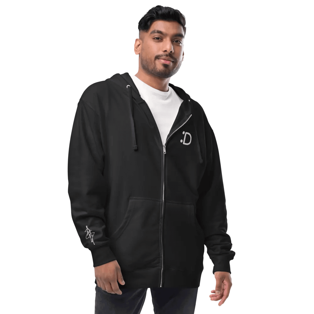 7mxrch Zip-Up Embroided Smile Hoodie product image (3)