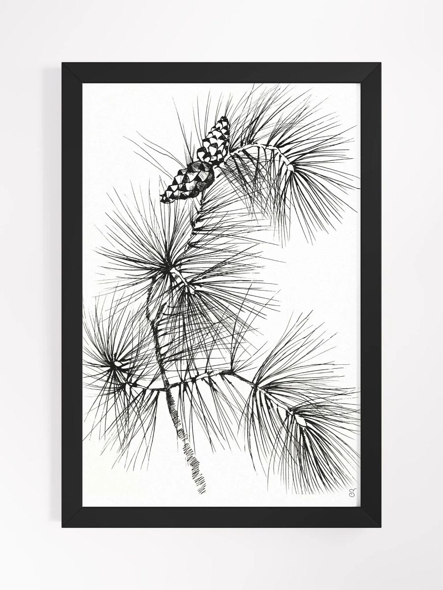 Pine Branch Serenity Framed Poster - Pine Branch and Cones product image (1)