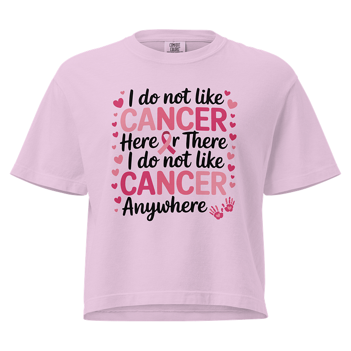 I Do Not Like Cancer Pink Ribbon Breast Cancer Awareness Support Heavyweight Boxy T-Shirt + Free Ebook product image (2)
