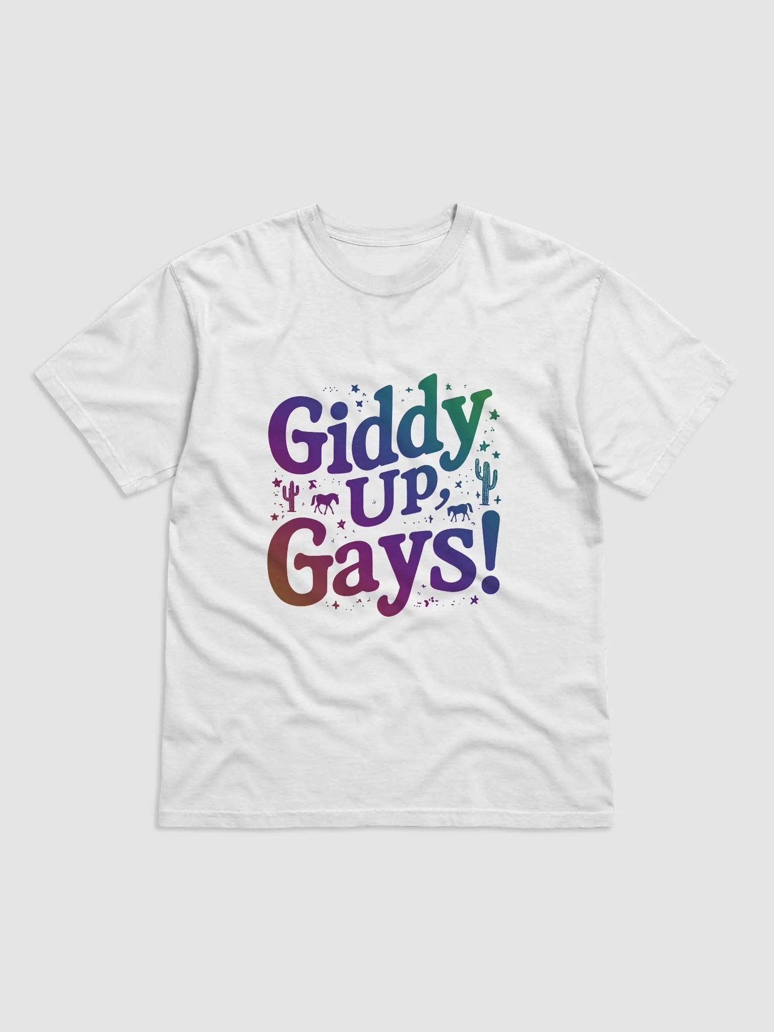 Giddy Up, Gays! – Flirty Pride T-Shirt product image (1)