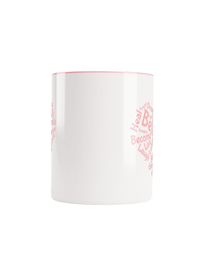 Motivational Heart Word Cloud Mug - with pink inner product image (2)