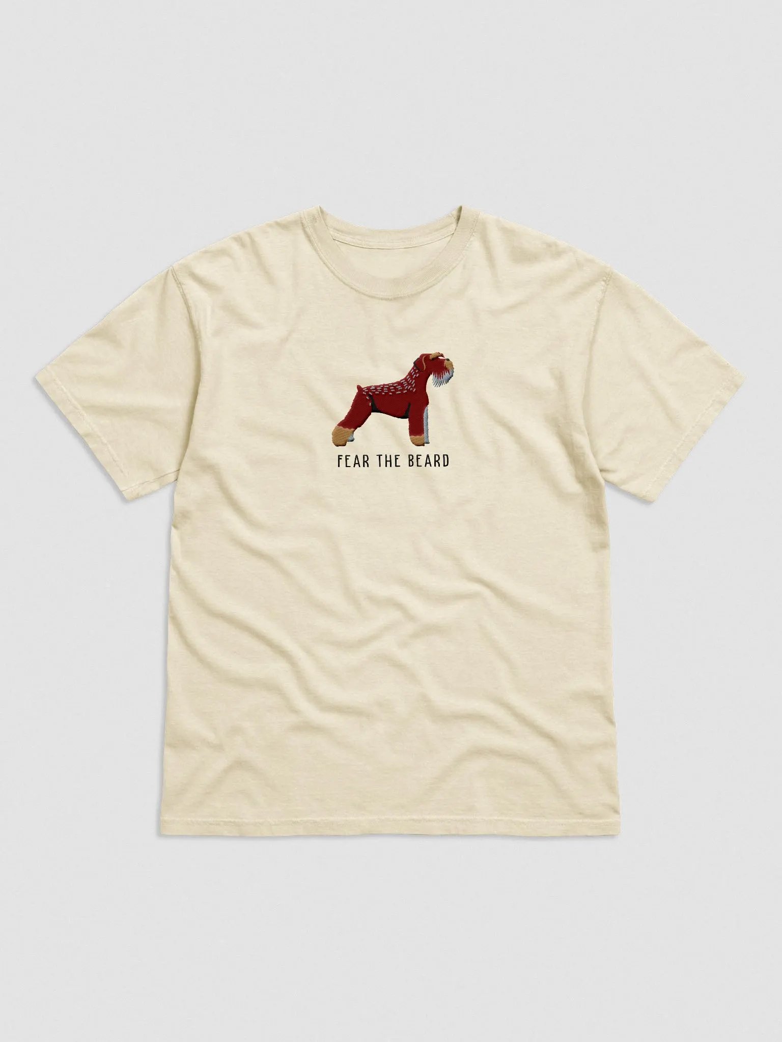 Fear the Beard T-Shirt(Embroidered) of a Schnauzer(Brown) product image (4)