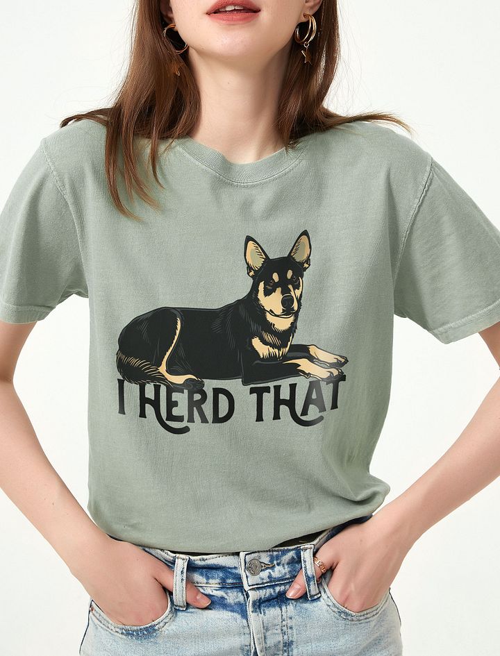 I Herd That T-Shirt | Funny Australian Kelpie (Black) Shirt for Herding Dog Owners product image (1)