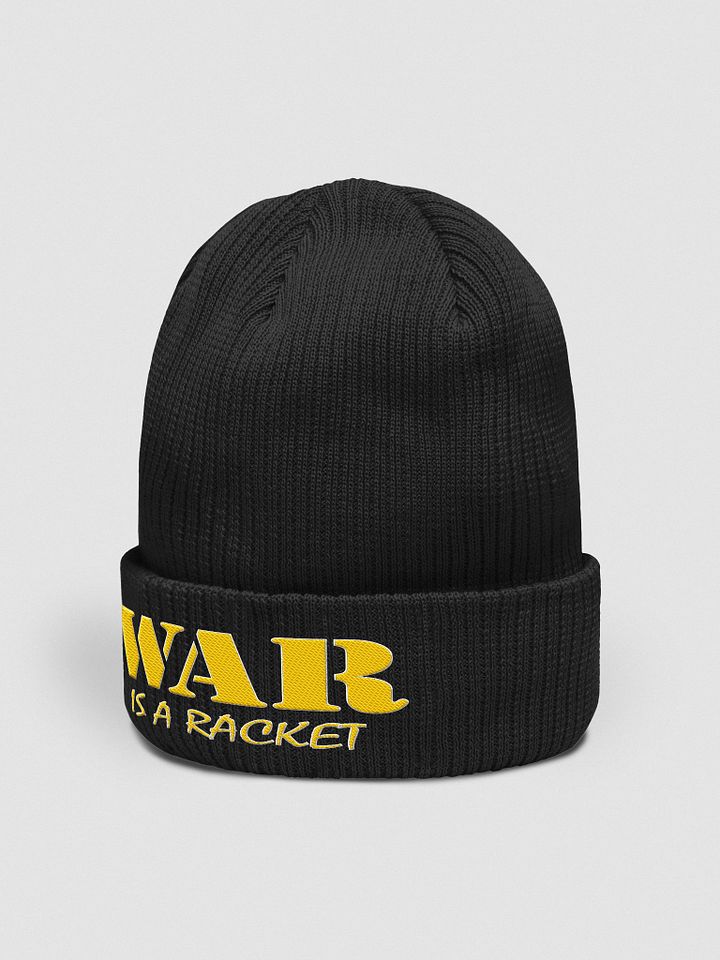 War Is A Racket - Yellow - Beechfield Organic Ribbed Beanie product image (2)