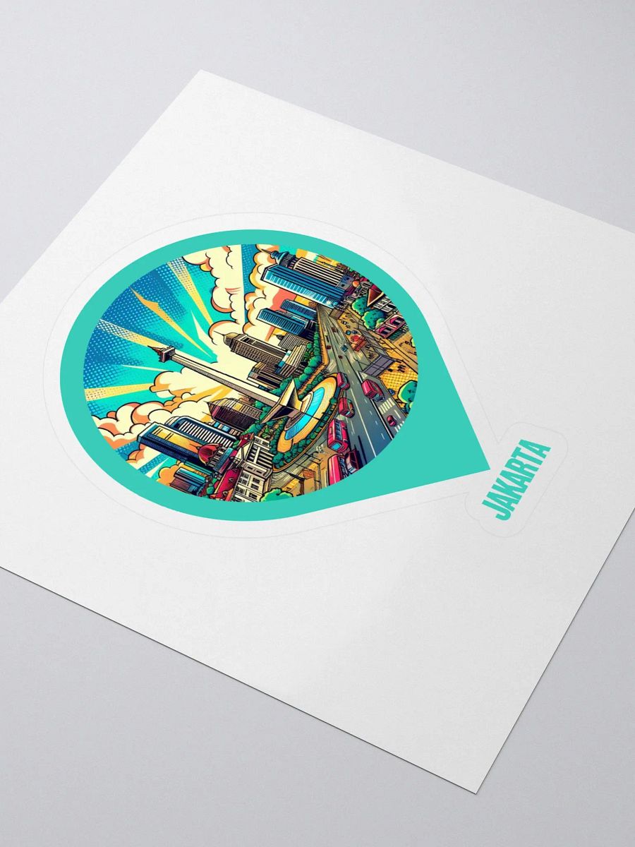 Jakarta Cityscape Kiss Cut Stickers | AI Design Jakarta city product image (3)