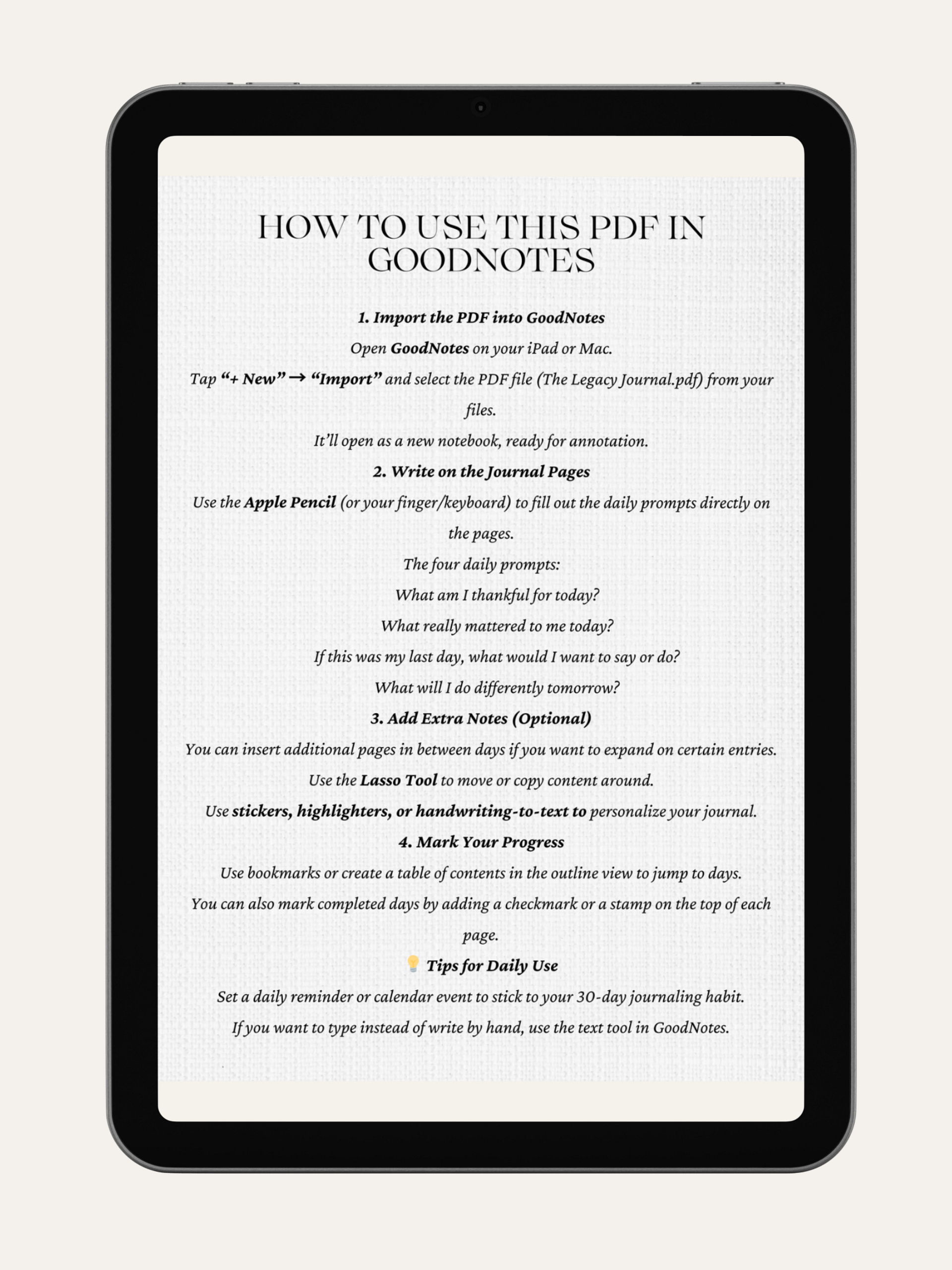 The Legacy Journal - A 30-Day Guided Practice for Living Fully Now product image (6)