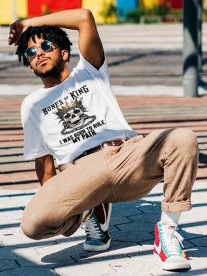 Bones of a King, I Was Born to Rule My Path, Heavyweight Fabric Relaxed T-shirt ‎https://bkleoclothing.store ‎#WearYourMindset #USAStyle #UKStreetwear #MotivationFitDrop #EmpowermentWear