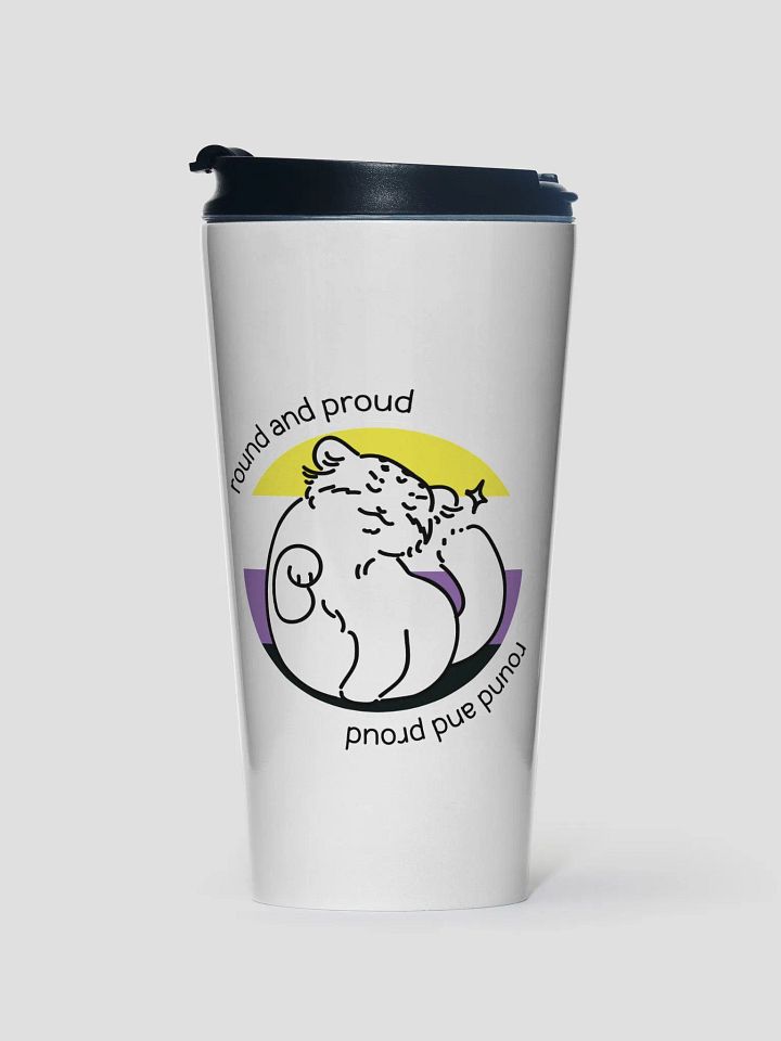 Round and Proud Manul Nonbinary Version - Steel Travel Mug product image (1)
