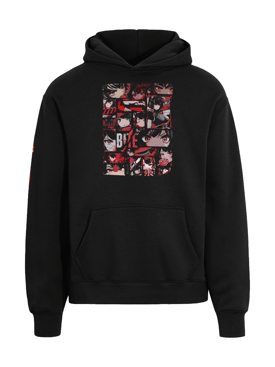Triple Print Premium Oversized Heavyweight Hoodie Ellen "Bite!" Design Unisex product image (3)