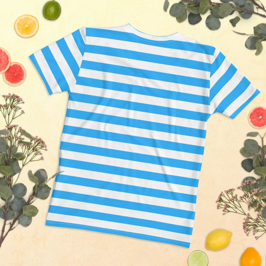 Butterfly Bliss Blue Stripped All-Over Print Women's T-Shirt product image (11)