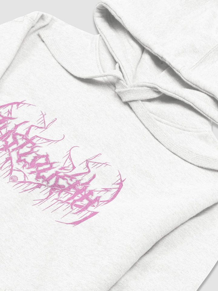 Justloliehh metal logo Pink n White HOODIE product image (2)