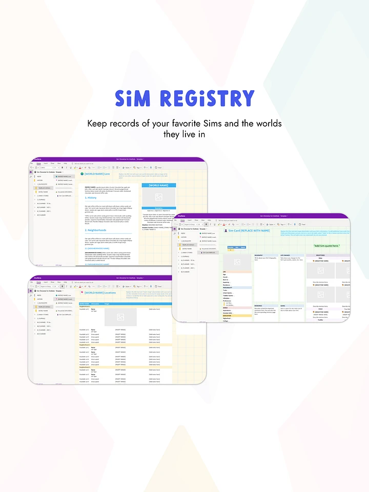 Sim Chronicles For OneNote | For The Sims 2, The Sims 3 & The Sims 4 Gameplay product image (2)