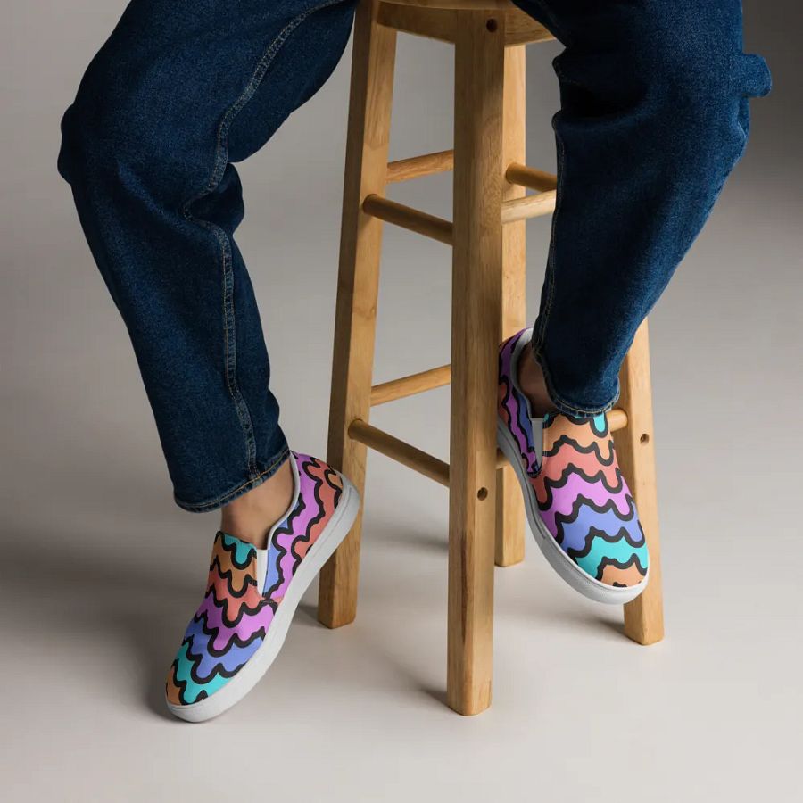 Rainbow Zigzag Slip-Ons product image (7)