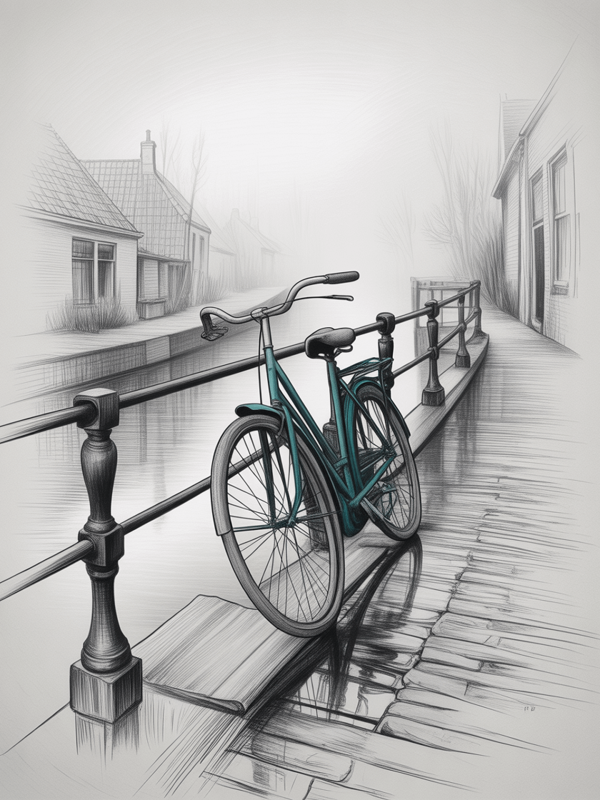 Misty Canal Bicycle Serenity Poster product image (1)