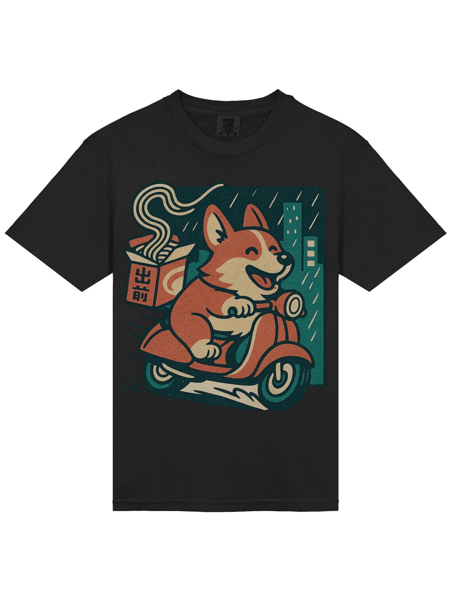 Corgi Ramen Delivery Drift Funny Corgi Dog Japanese Retro T-Shirt product image (25)