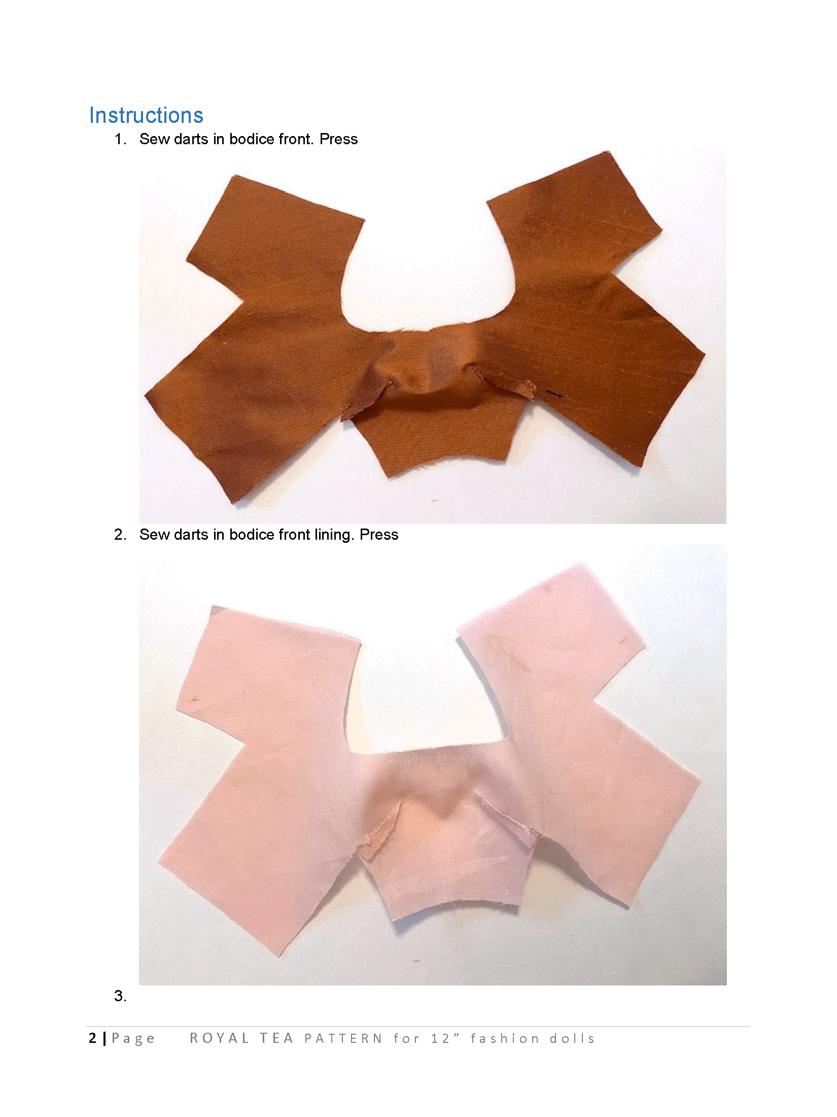 Royal Tea sewing pattern for 12" fashion dolls product image (3)