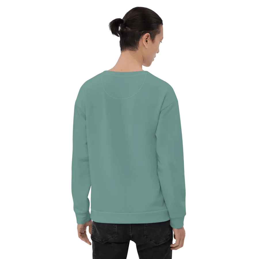 Plain Medium Teal Green Soft Summer Unisex Recycled Polyester Heavyweight Premium Sweatshirt by Treasure Pie product image (8)