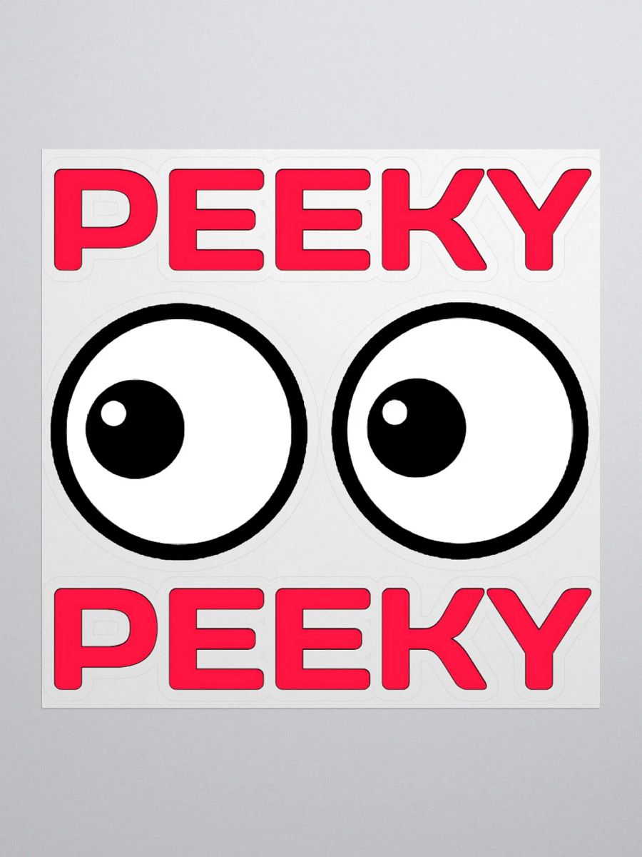 Peeky Peeky - White 'Kiss Cut Sticker' product image (1)
