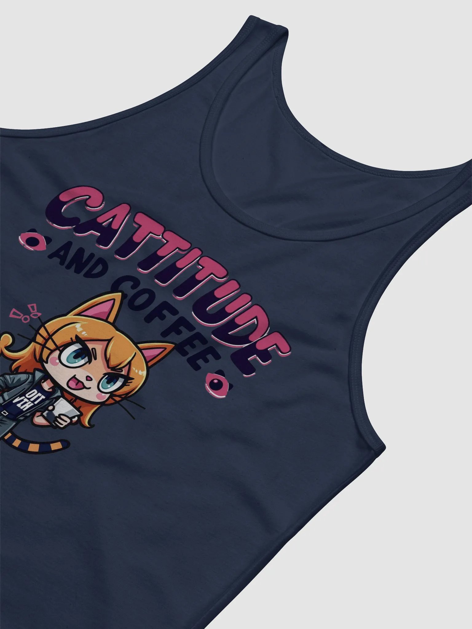 Cattitude and Coffee Cartoon Tank product image (33)