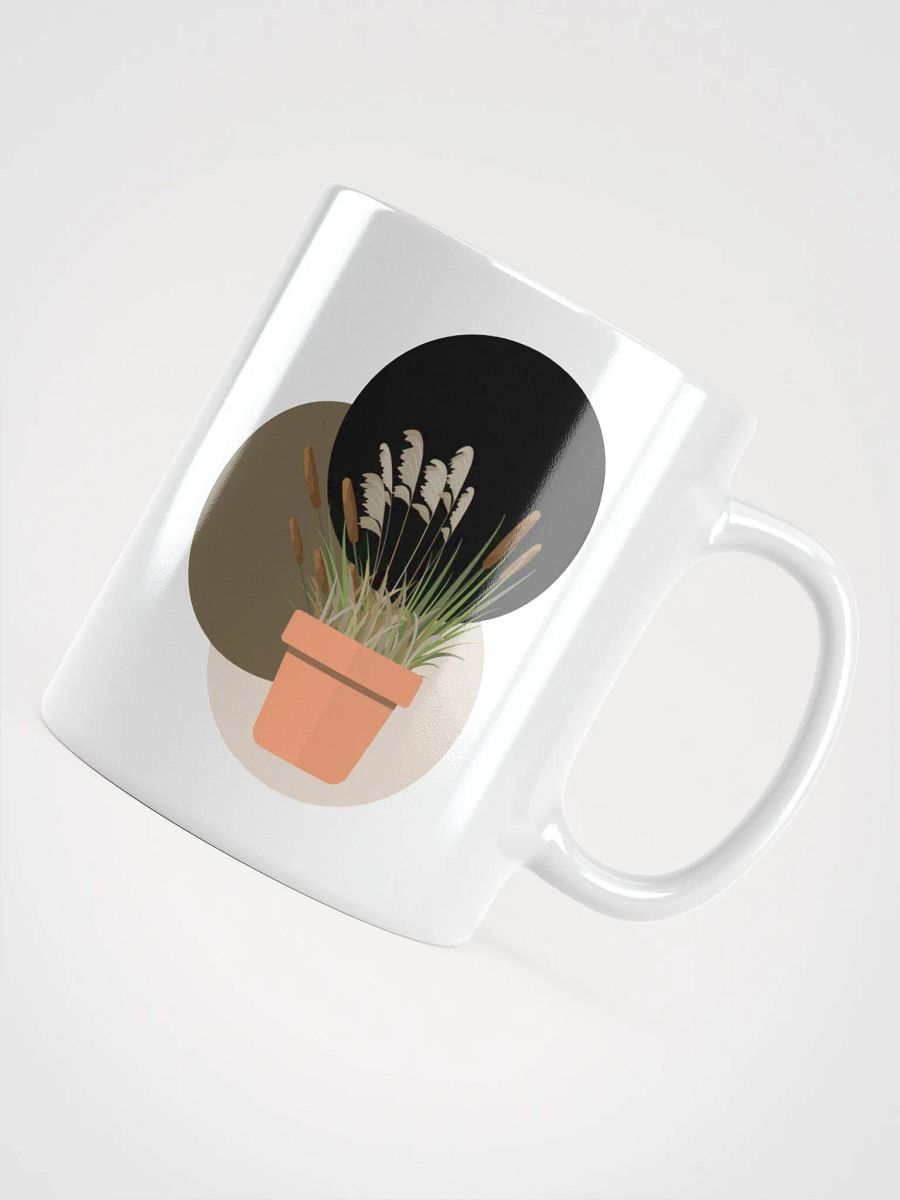 Potted Cattails With Circles Design White Mug product image (12)
