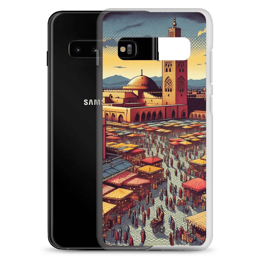 Bustling Bazaar Samsung® Clear Case | AI Design Marrakesch city product image (9)