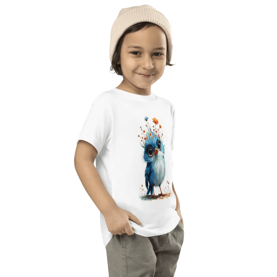 Whimsical Blue Bird Toddler T-Shirt product image (7)