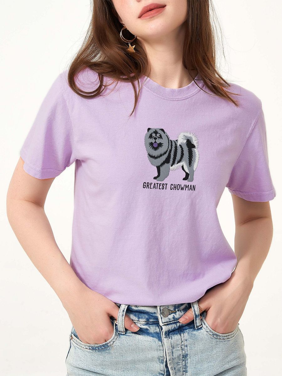 Greatest Chowman T-Shirt(Embroidered) of a Chow Chow(Blue) product image (2)