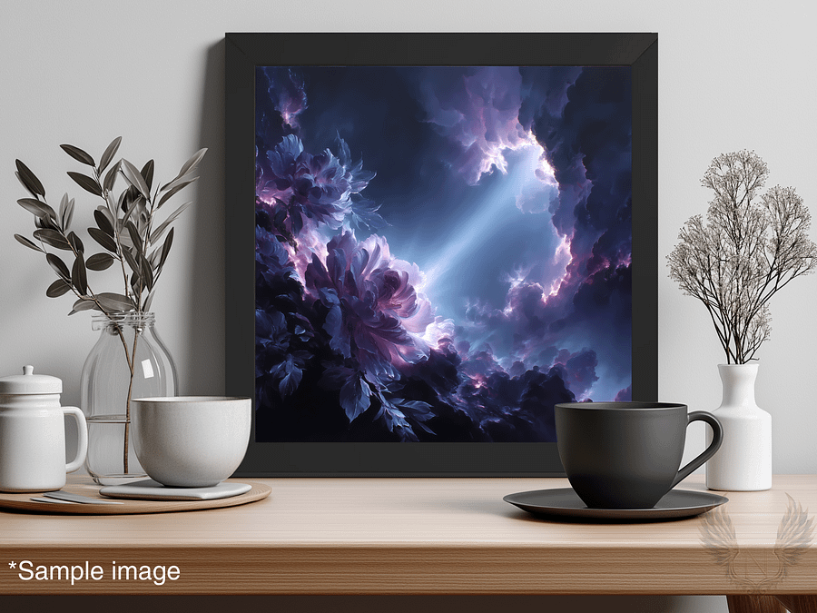 Cosmic Lightbreak: Abstract Night Wall Art product image (1)